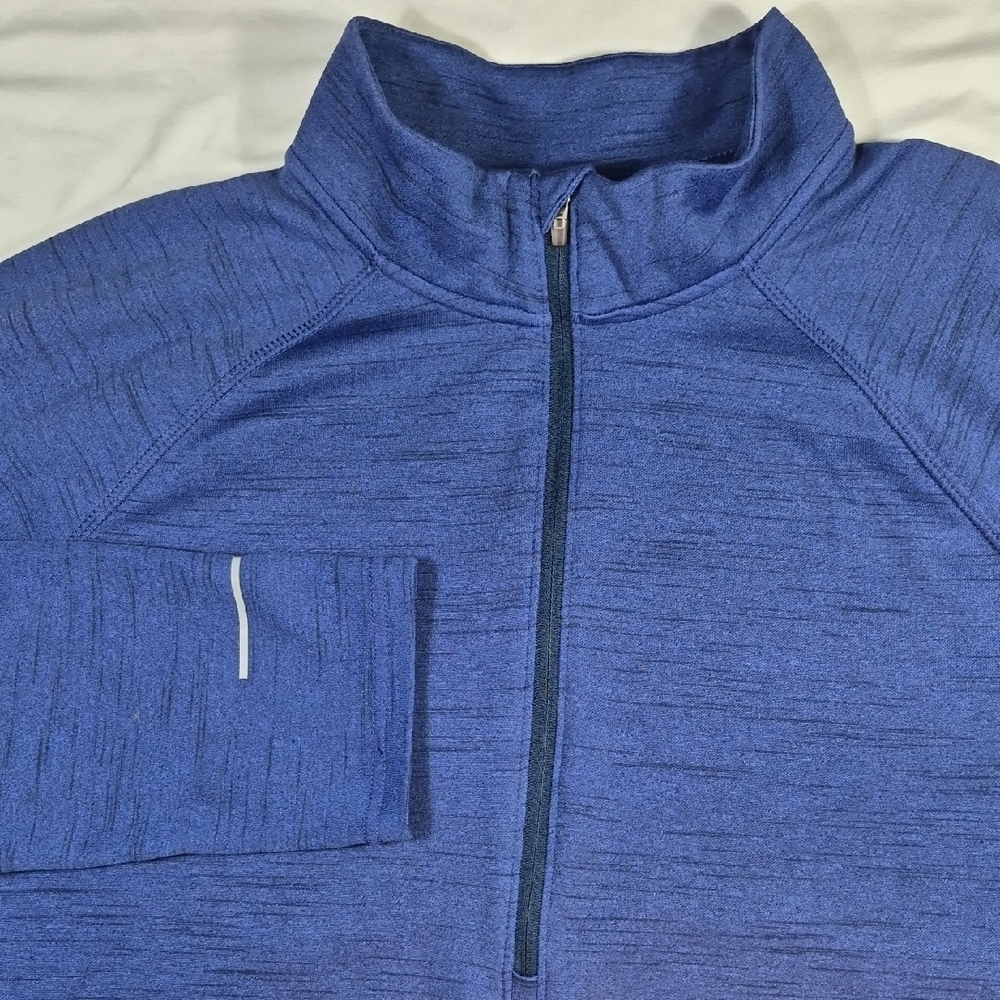 Champion Men's Heathered Blue Zip-Up Sweater